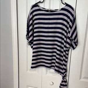 MICHAEL Michael Kors navy blue and White Striped Blouse